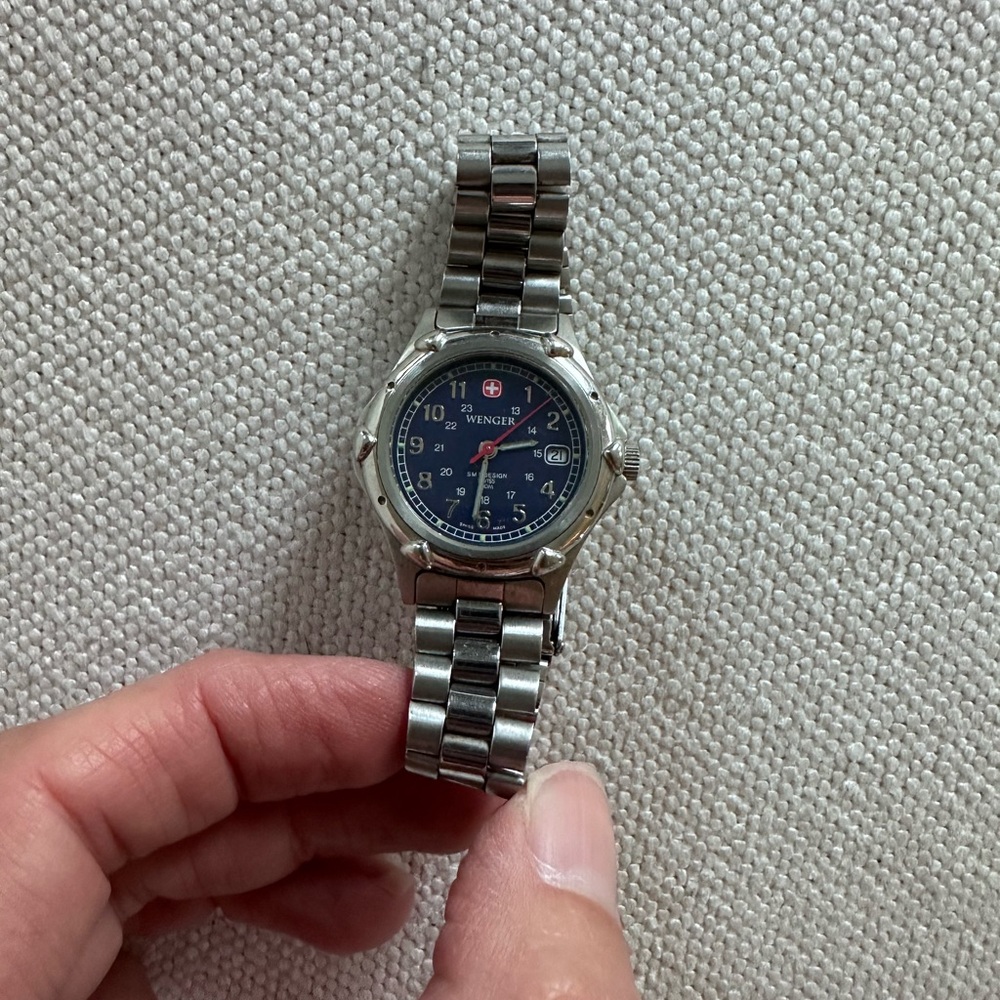 Wenger Women’sSilver Watch with Blue Dial